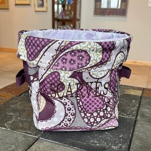 Thirty one Purple and Gray Paisley Storage Basket “scarves”